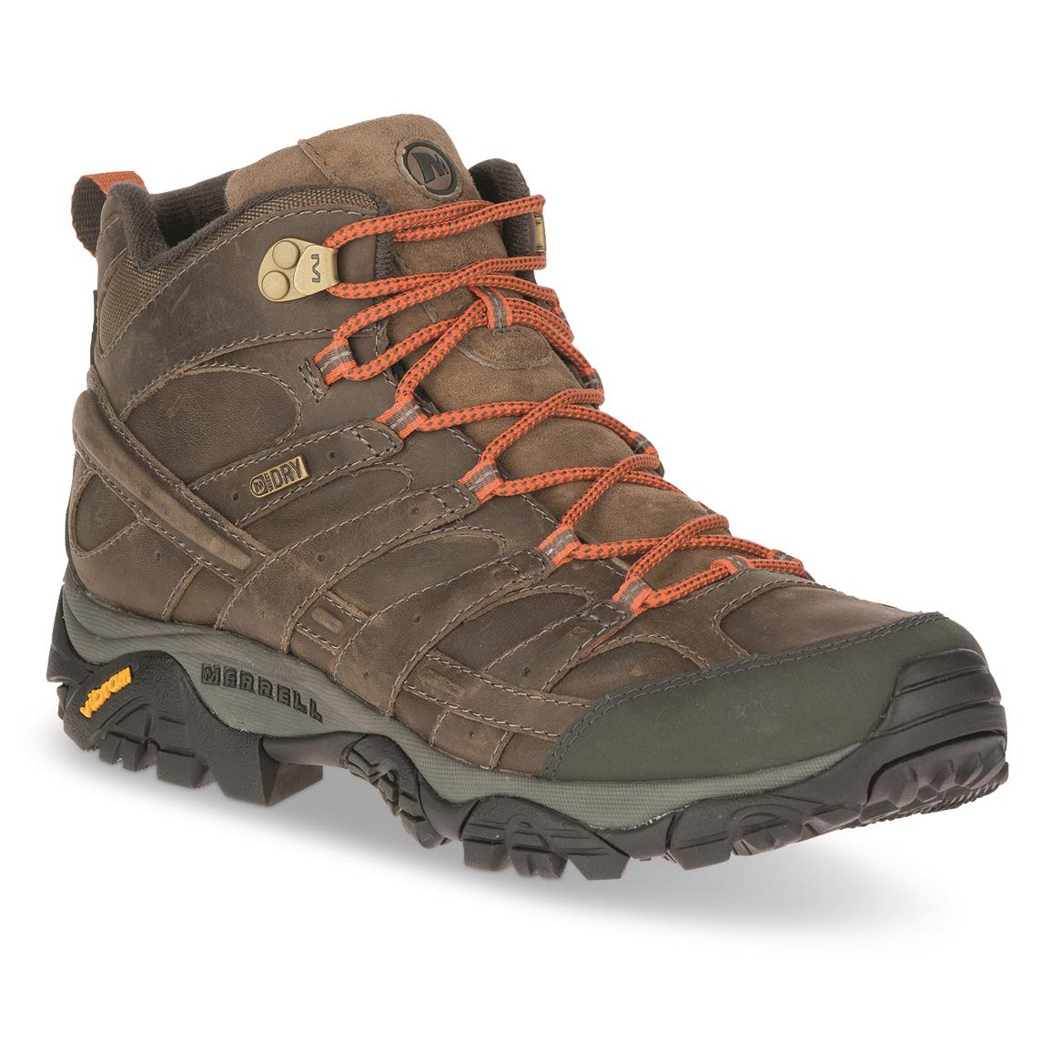 Merrell Men's Moab 2 Prime Mid Waterproof Hiking Boots, Canteen