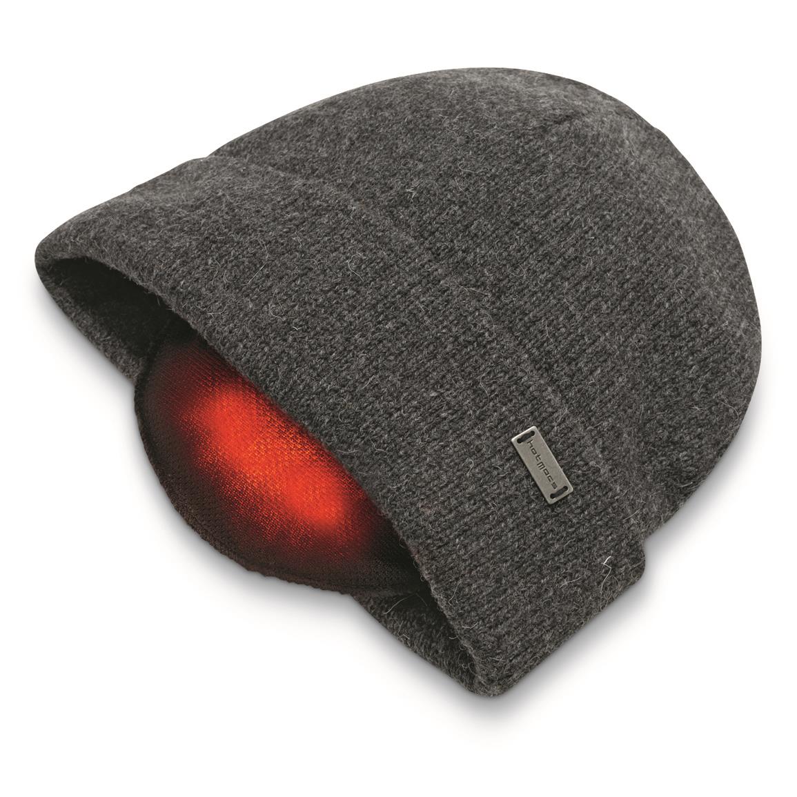Igloos Men's HotMocs Ragg Wool Cuff Hat, Charcoal