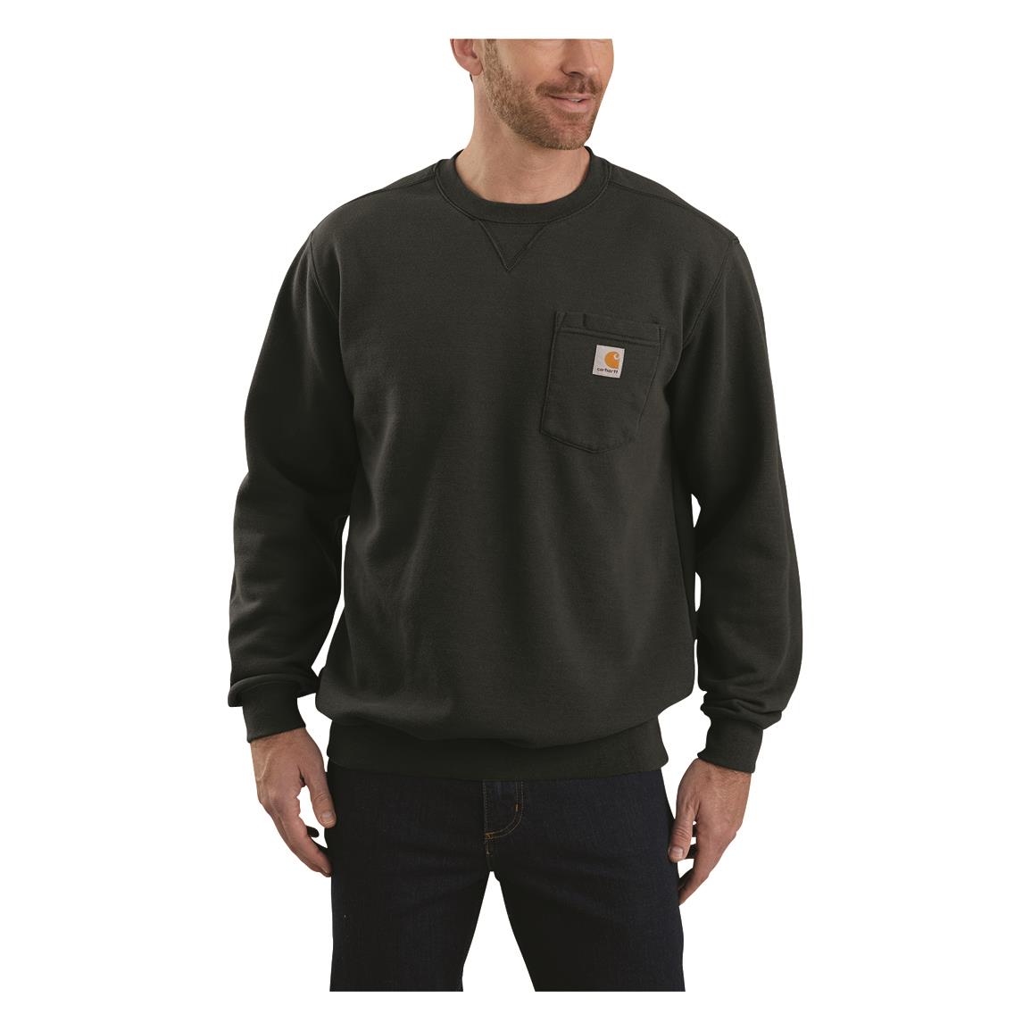 Carhartt Men's Crewneck Pocket Sweatshirt, Black