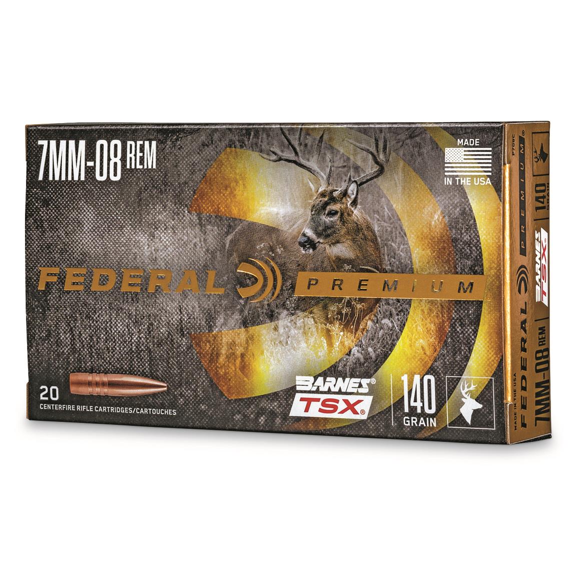 Federal Premium Barnes TSX, 7mm-08 Rem., Triple-Shock X HP, 140 Grain, 20 Rounds