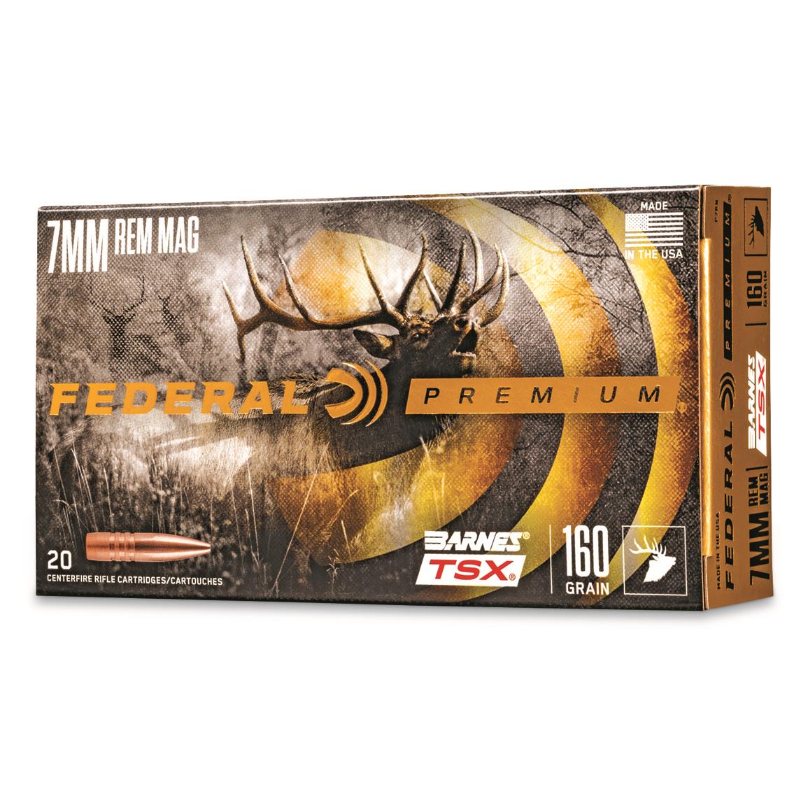 Federal Premium Barnes TSX, 7mm Rem. Mag., Triple-Shock X HP, 160 Grain, 20 Rounds