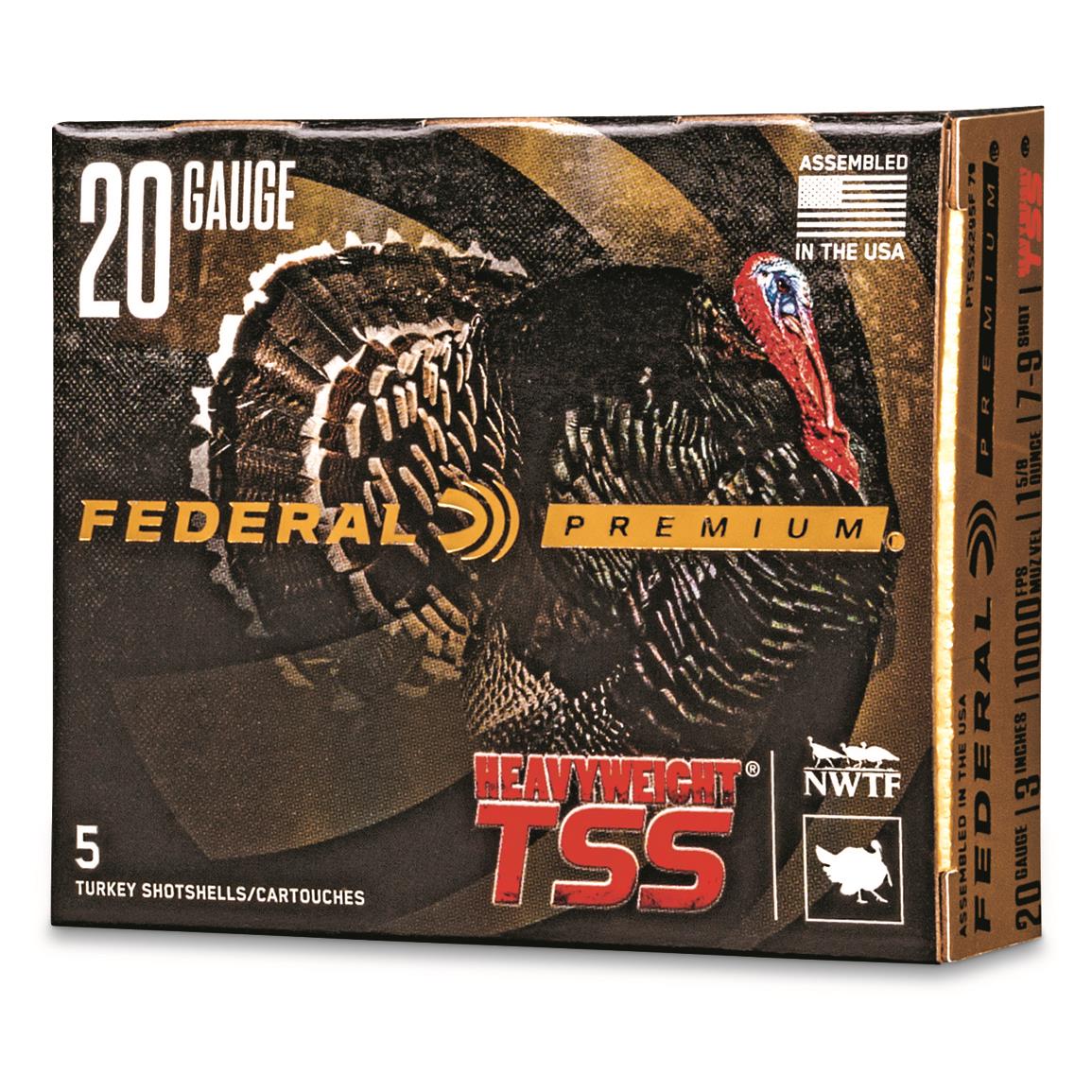 Federal Premium Heavyweight TSS, 20 Gauge, 3", 1 5/8 oz. Shotshells, 5 Rounds