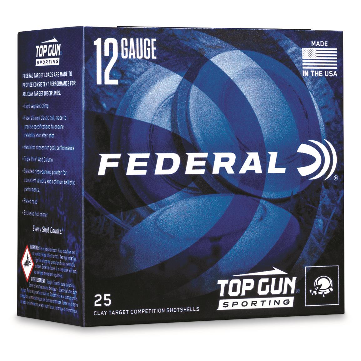 Federal Top Gun Sporting, 12 Gauge, 2 3/4", 1 oz., 250 Rounds