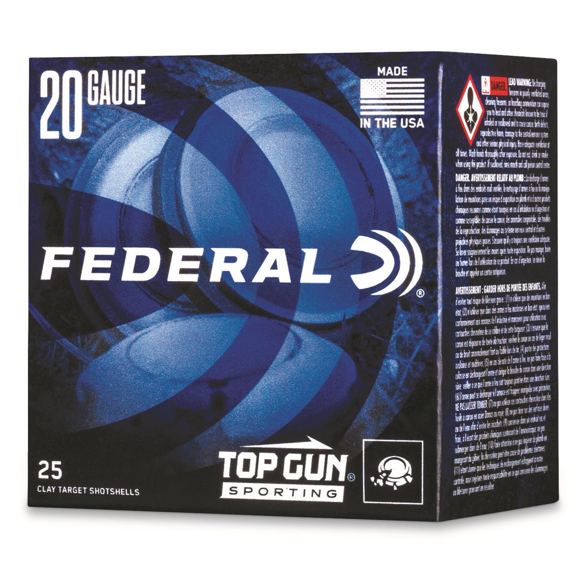 Federal Top Gun Sporting, 20 Gauge, 2 3/4", 7/8 oz., 250 Rounds