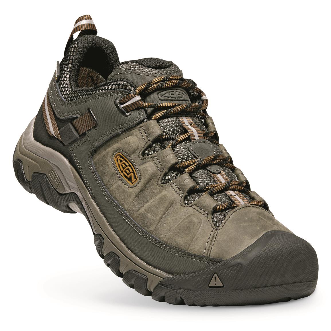 KEEN Men's Targhee III Waterproof Hiking Shoes, Black Olive/golden Brown