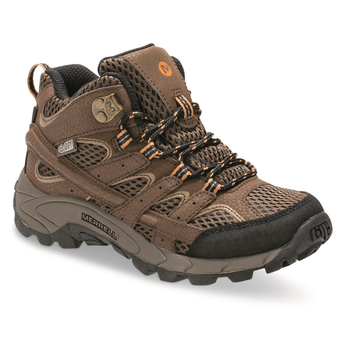Merrell Kids' Moab 2 Waterproof Hiking Boots, Earth