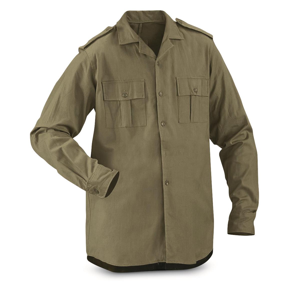 Romanian Military Surplus Field Shirt, New, Olive Drab