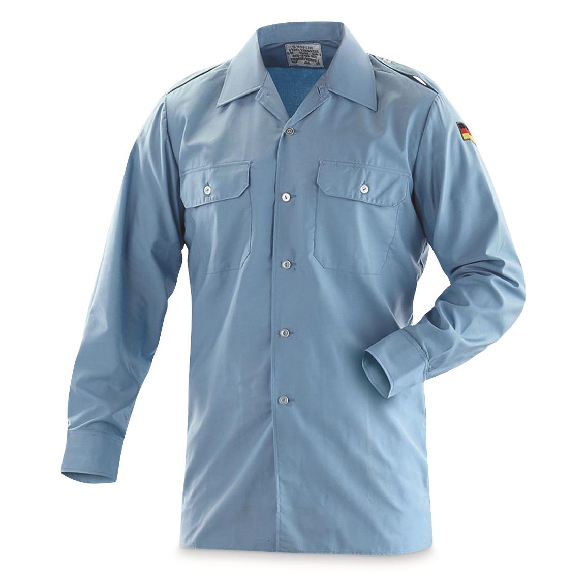 German Military Surplus Long Sleeve Service Shirts, 2 Pack, Used