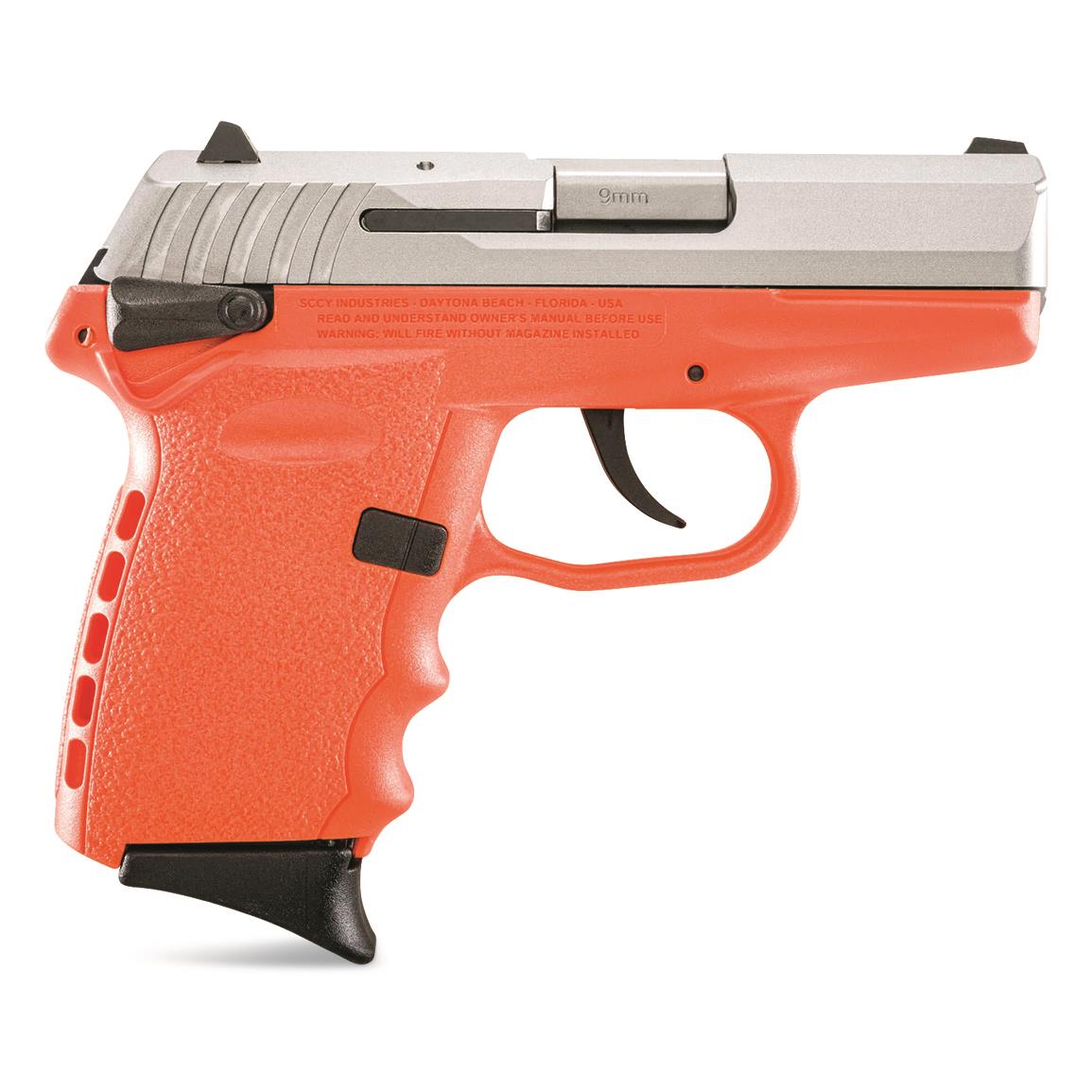 SCCY CPX-1, Semi-automatic, 9mm, 3.1" Barrel, Orange/Stainless, 10+1 Rounds