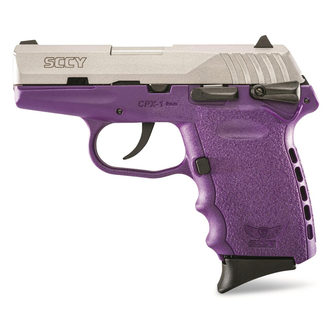 SCCY CPX-1, Semi-automatic, 9mm, 3.1" Barrel, Purple/Stainless, 10+1 Rounds
