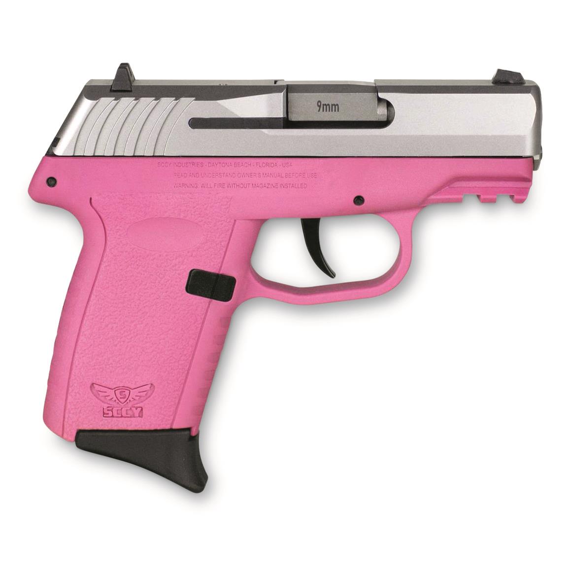 SCCY CPX-2, Semi-automatic, 9mm, 3.1" Barrel, Pink/Stainless, 10+1 Rounds