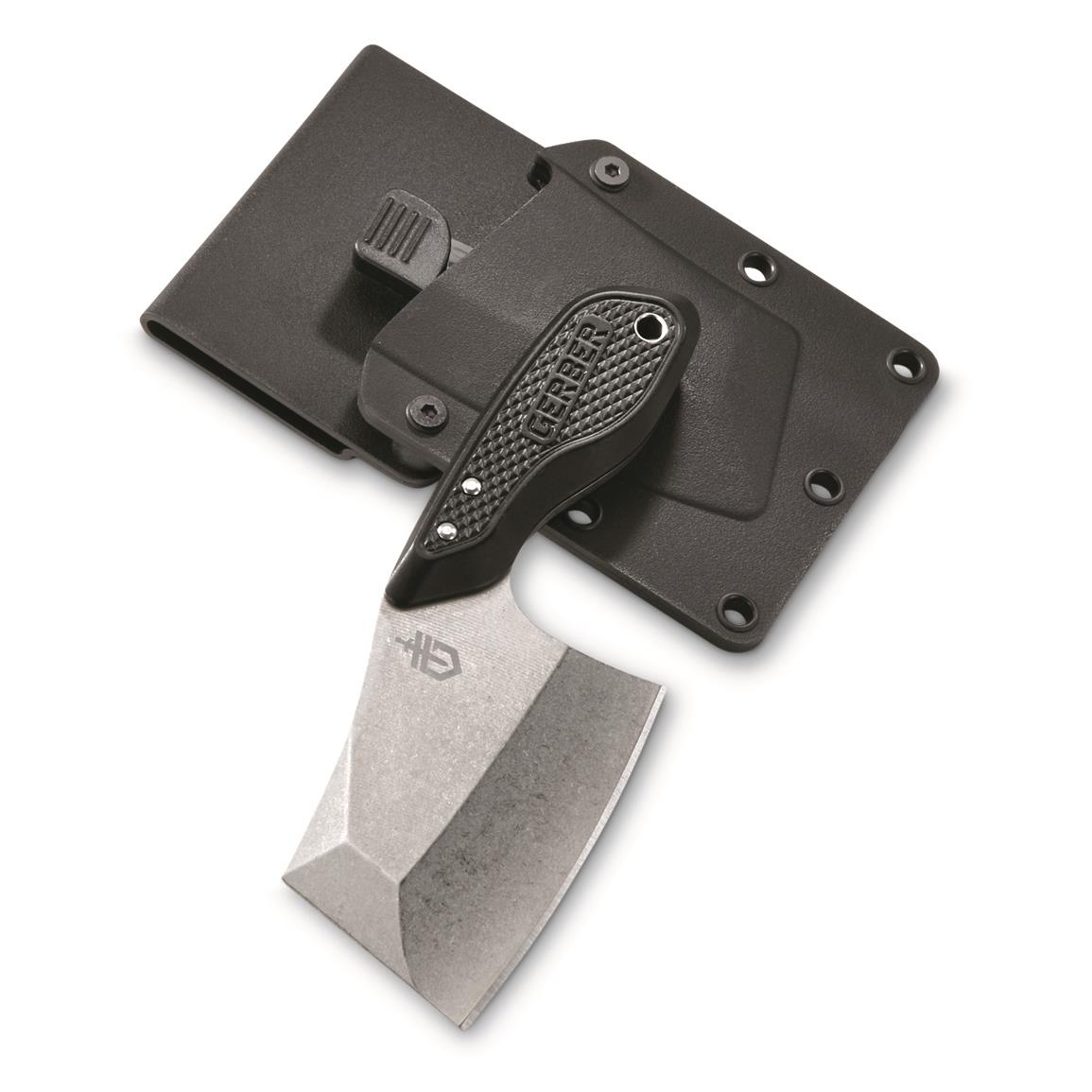 Gerber Tri-Tip Cleaver Fixed Blade Knife, Black