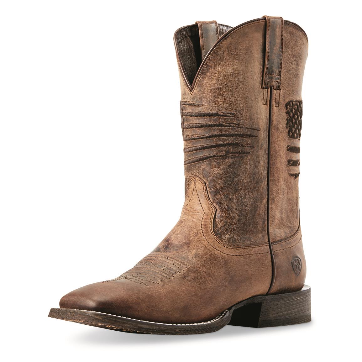 Ariat Men's Circuit Patriot Western Boots, Weathered Tan