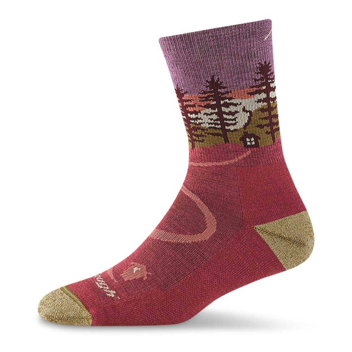 Darn Tough Northwoods Micro Crew Midweight Hiking Socks for Ladies - Cranberry