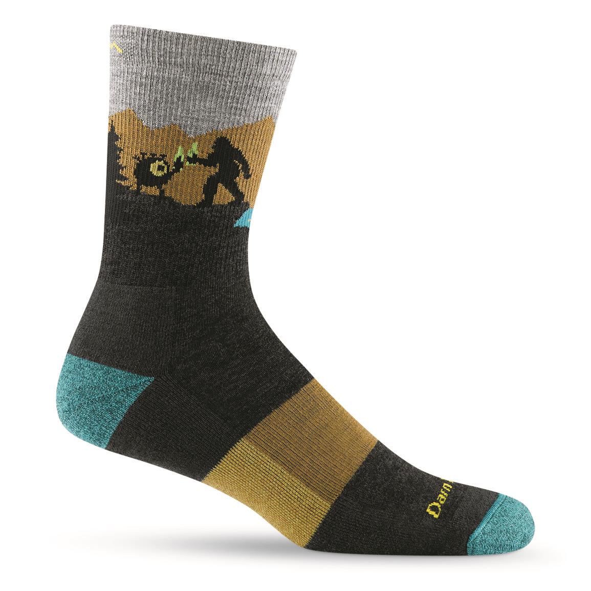 Darn Tough Men's Hiker Micro Crew Cushion Socks, Close Encounters Charcoal