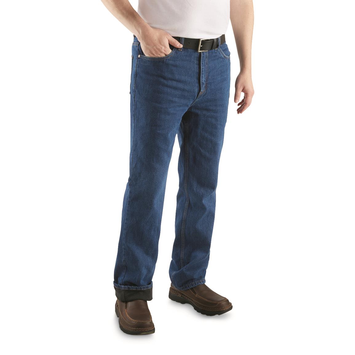 Guide Gear Men's Sportsman's Fleece-lined Jeans, Medium Stonewash