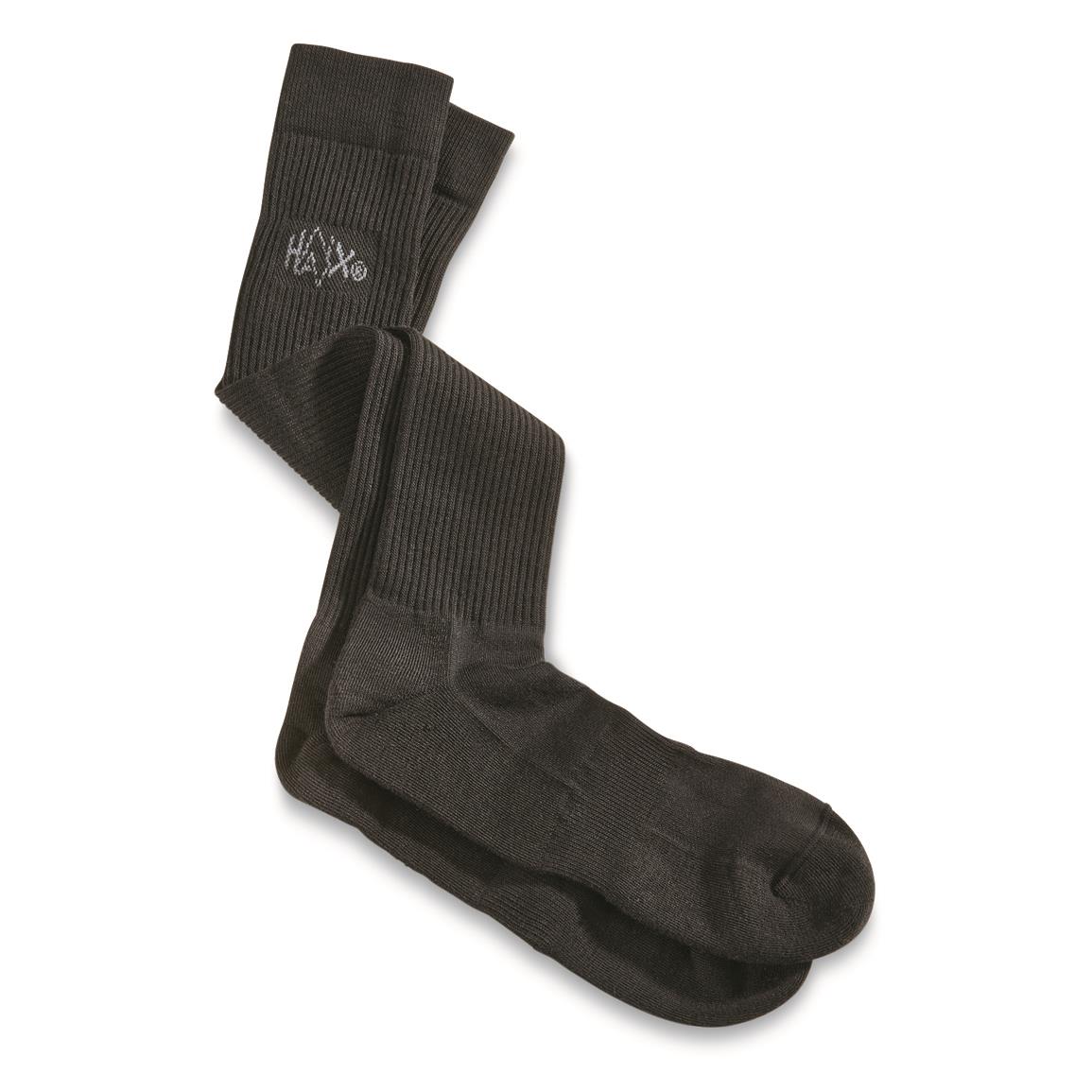 HAIX brand Boot Socks Genuine German Dutch Army Black Long Men's Merino Wool New 