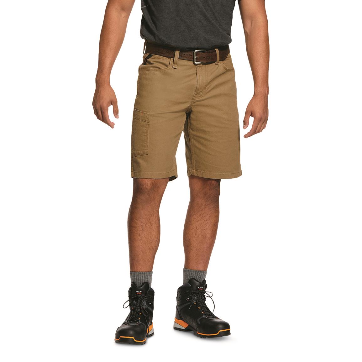 Ariat Men's Rebar Relaxed Made Tough Durastretch Shorts, Field Khaki