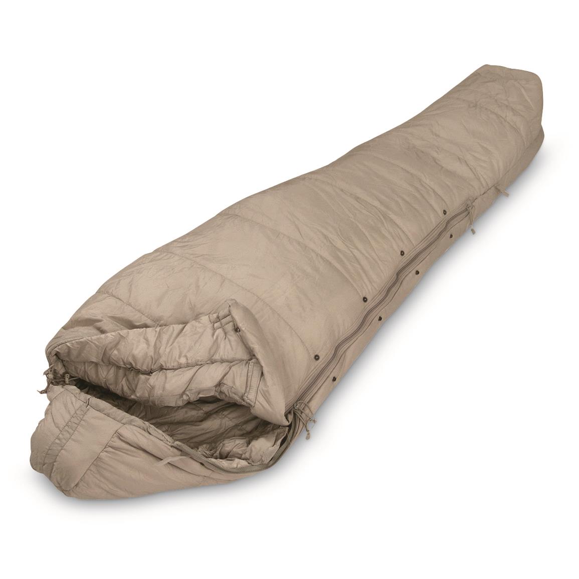 U.S. Military Surplus Improved Intermediate Cold Weather Sleeping Bag, Used, Gray