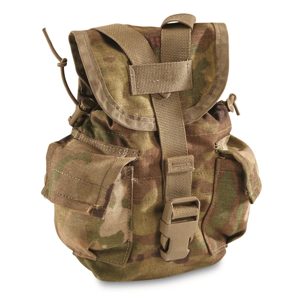 U.S. Military Surplus 1-Qt. Canteen Cover and General Purpose Pouch, Used, Multicam OCP