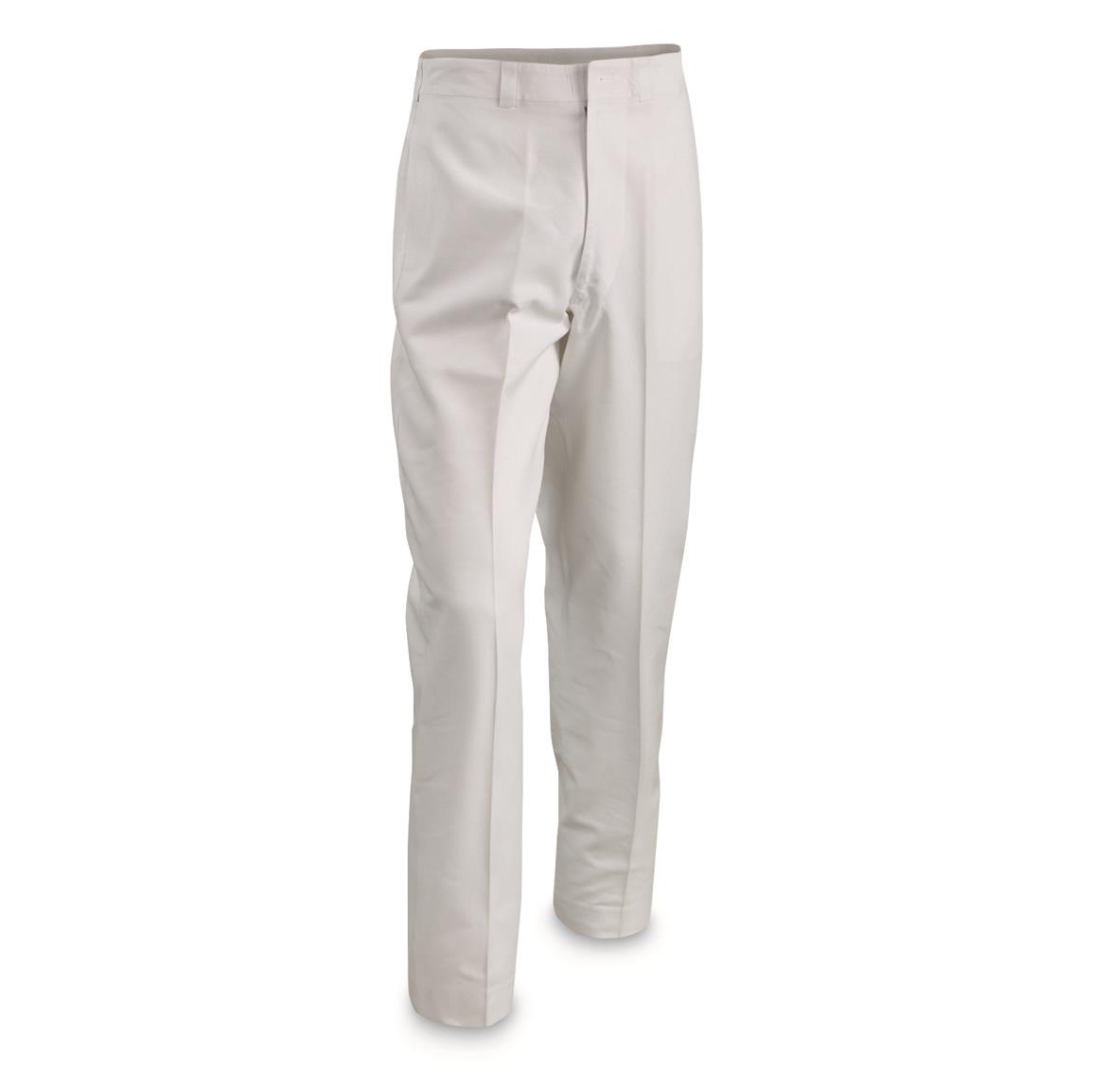 U.S. Military Surplus White Pants, 4 Pack, Like New, White