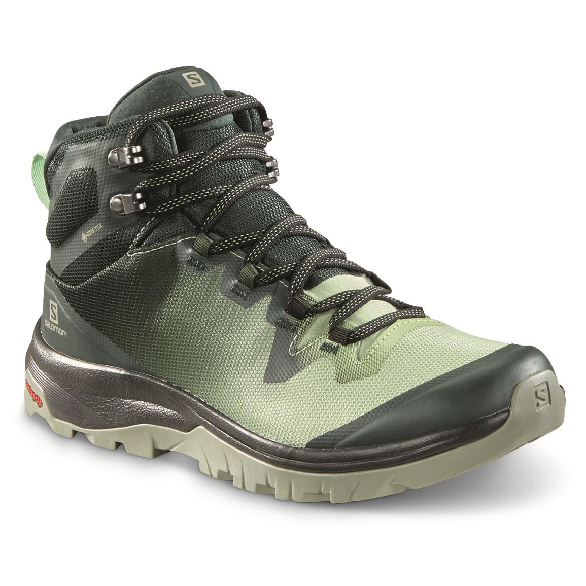 Salomon Women's Vaya GORE-TEX Waterproof Hiking Boots, Green Gables/spruce/shadow