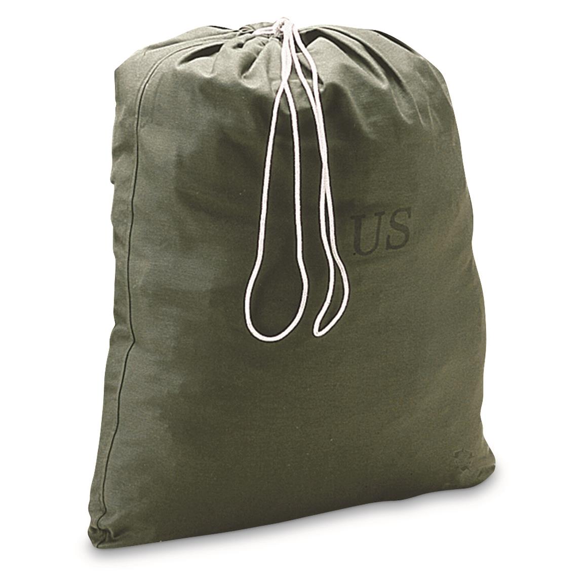 U.S. Military Surplus Laundry Bag, Used, Olive Drab