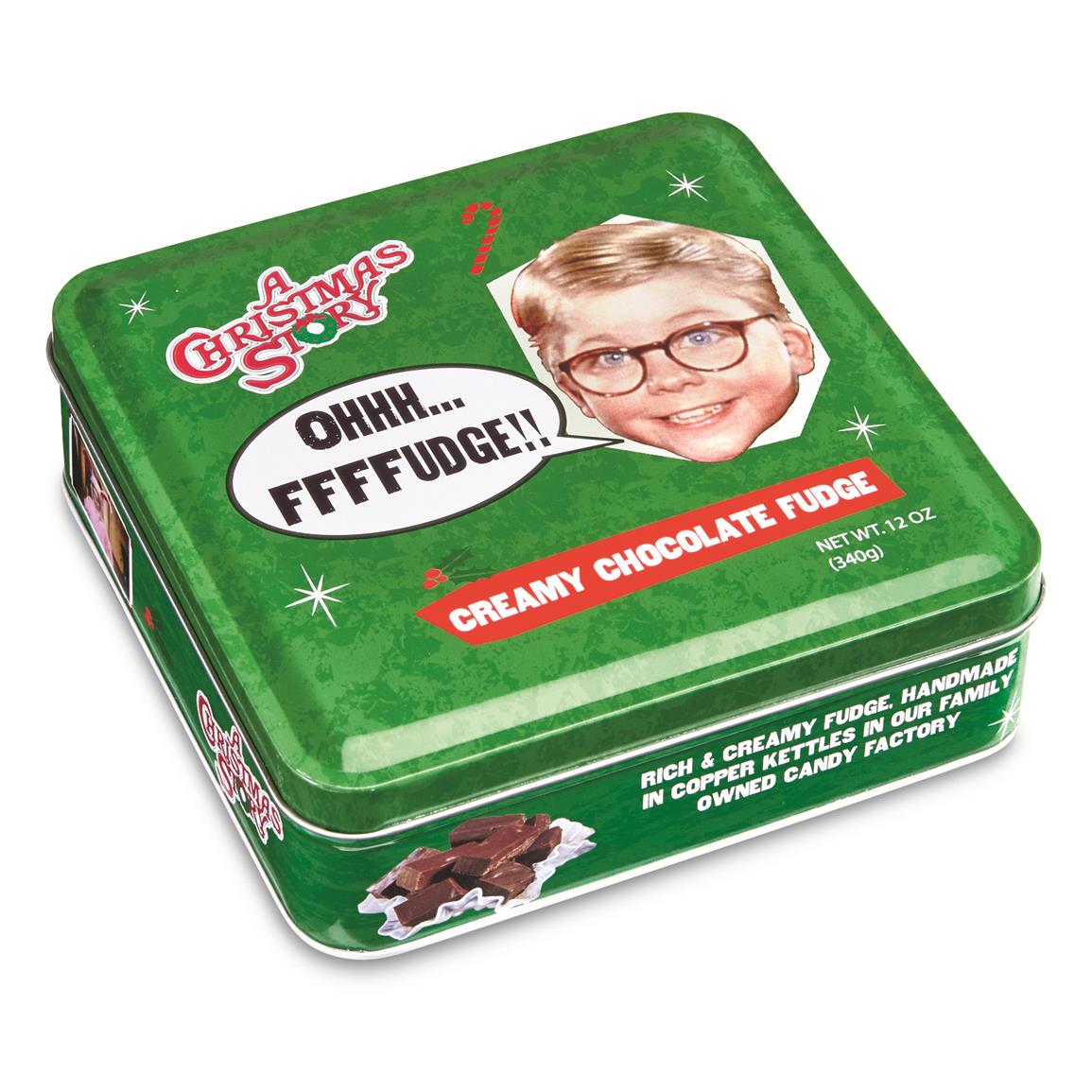 A Christmas Story "Oh Fudge"  Chocolate Fudge in Collectible Tin, Chocolate
