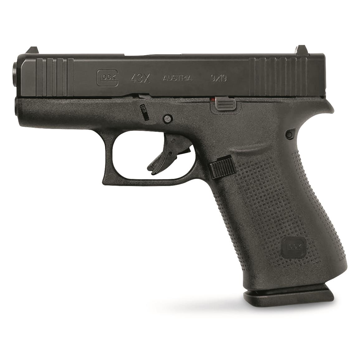 Glock 43X, Semi-Automatic, 9mm, 3.41" Barrel, Black, 10+1 Rounds