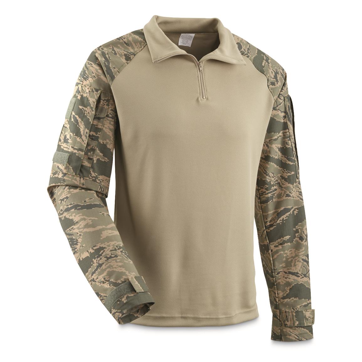 U.S. Military Surplus Quarter Zip Combat Shirt, New, ABU Camo