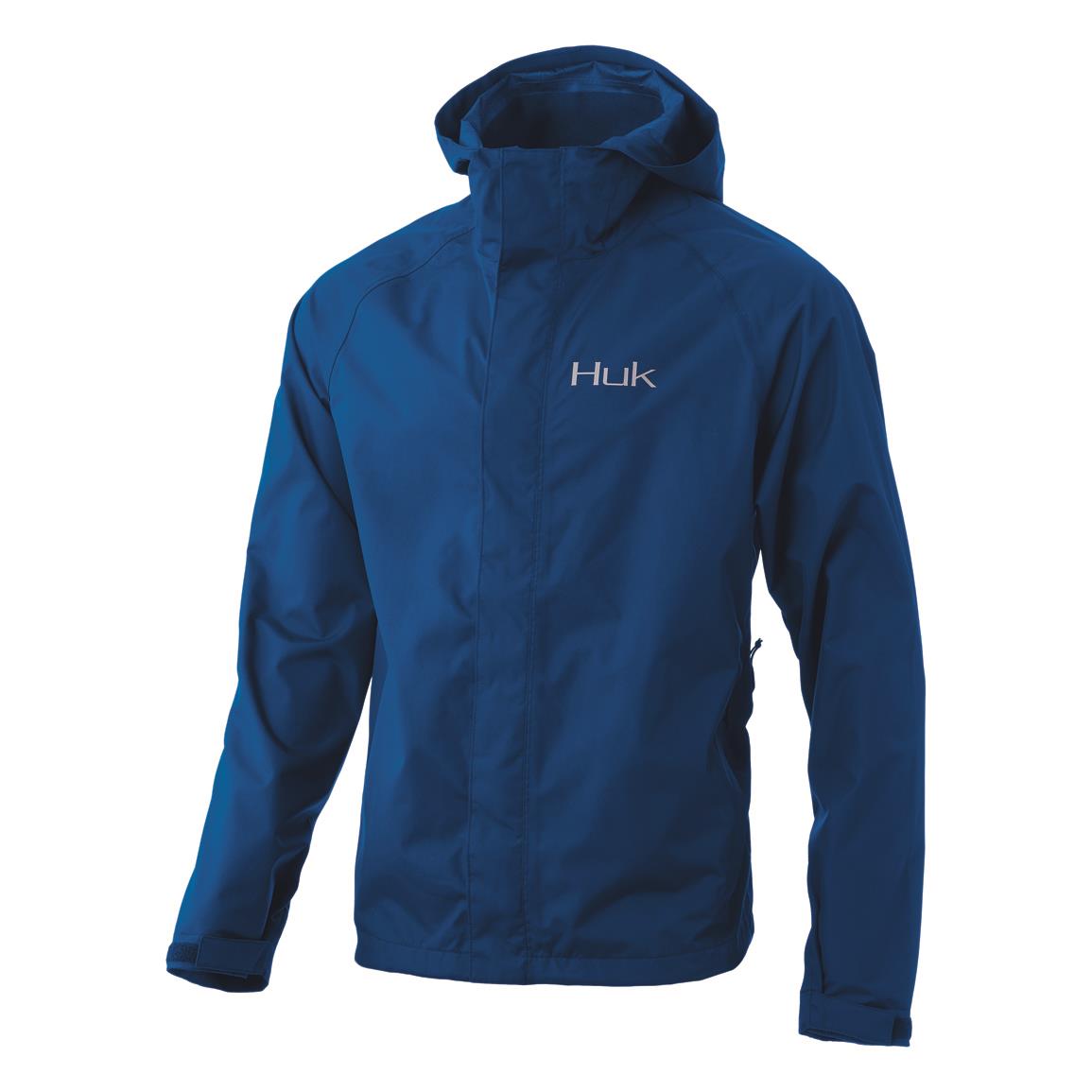 Huk Men's Gunwale Waterproof Rain Jacket, Huk Blue