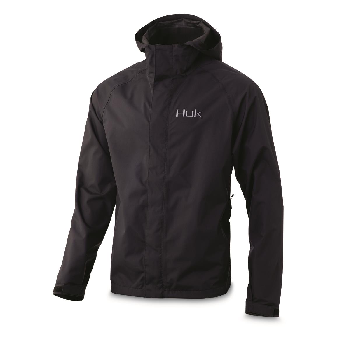 Huk Men's Gunwale Waterproof Rain Jacket, Black