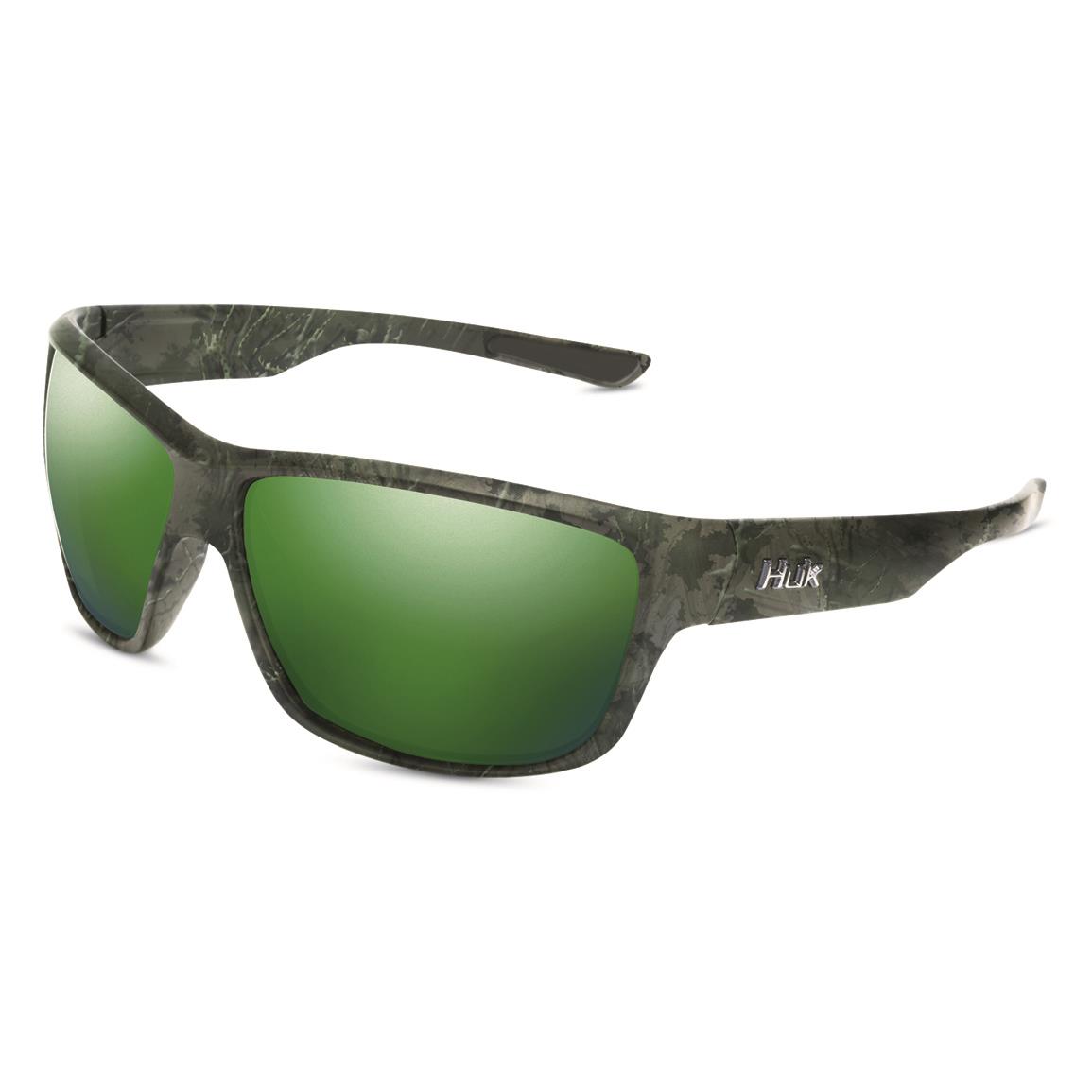 Huk Men's Spar Polarized Sunglasses, Subphantis/smoke/green Mirror