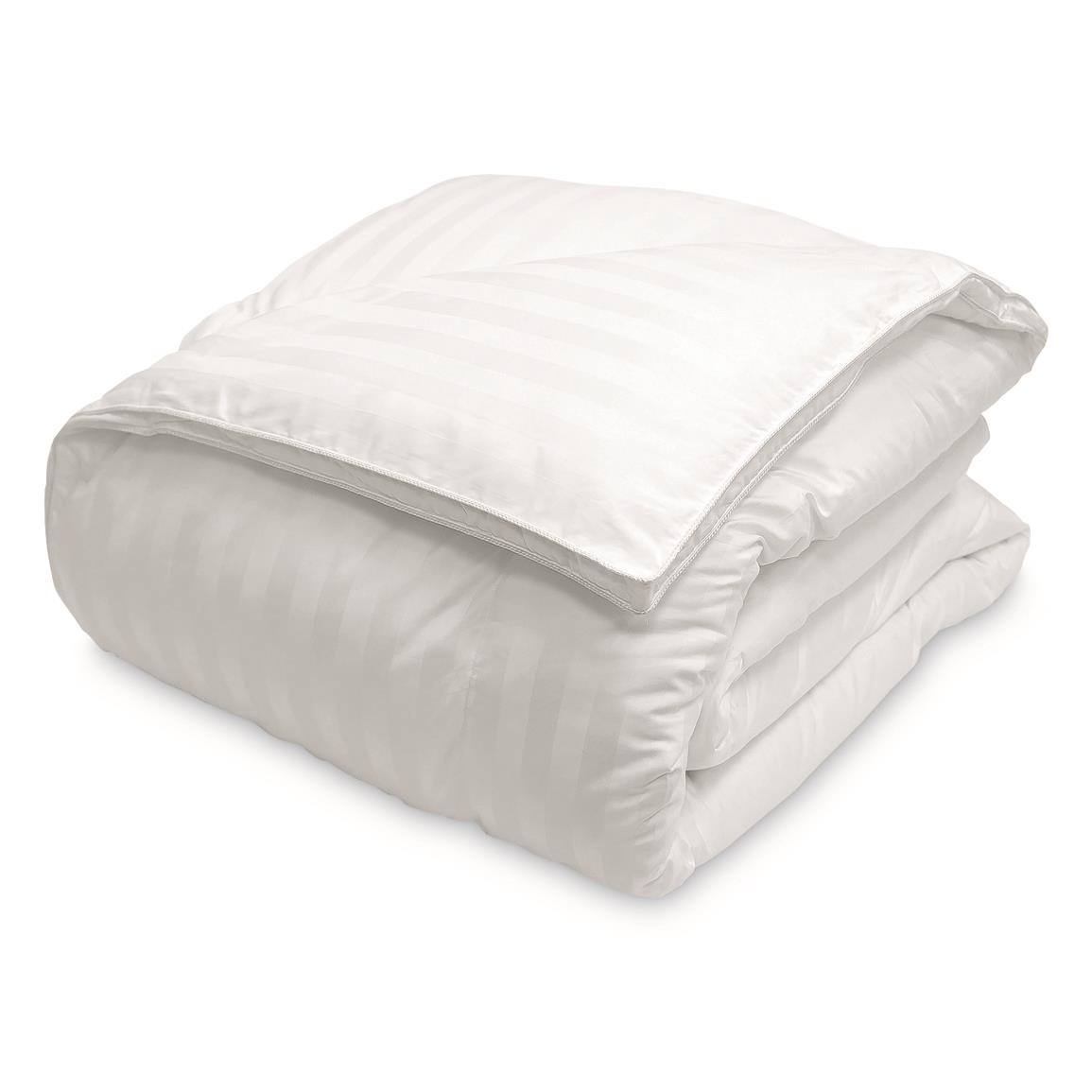 Blue Ridge Damask Stripe Down Alternative Comforter, White