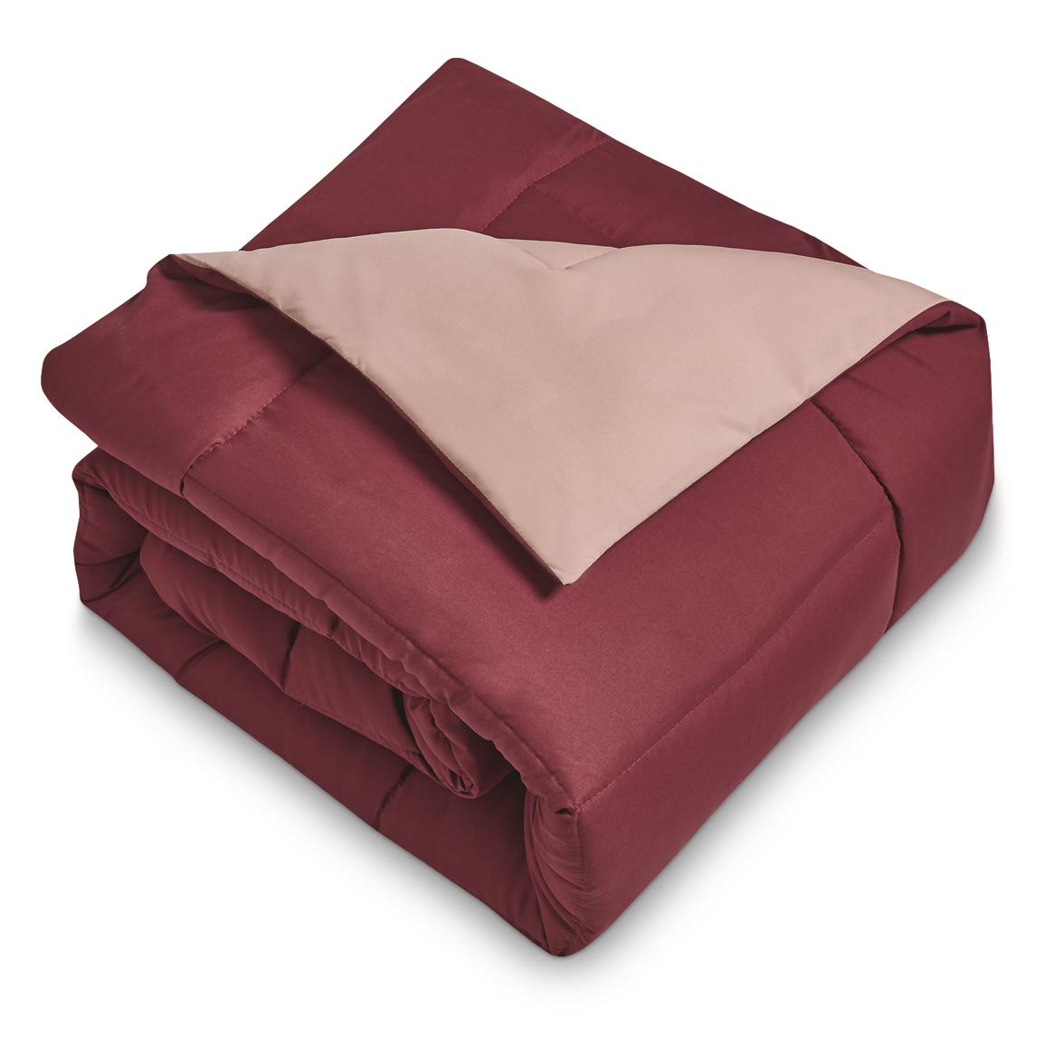 Blue Ridge Reversible Down Alternative Comforter, Burgundy/muave