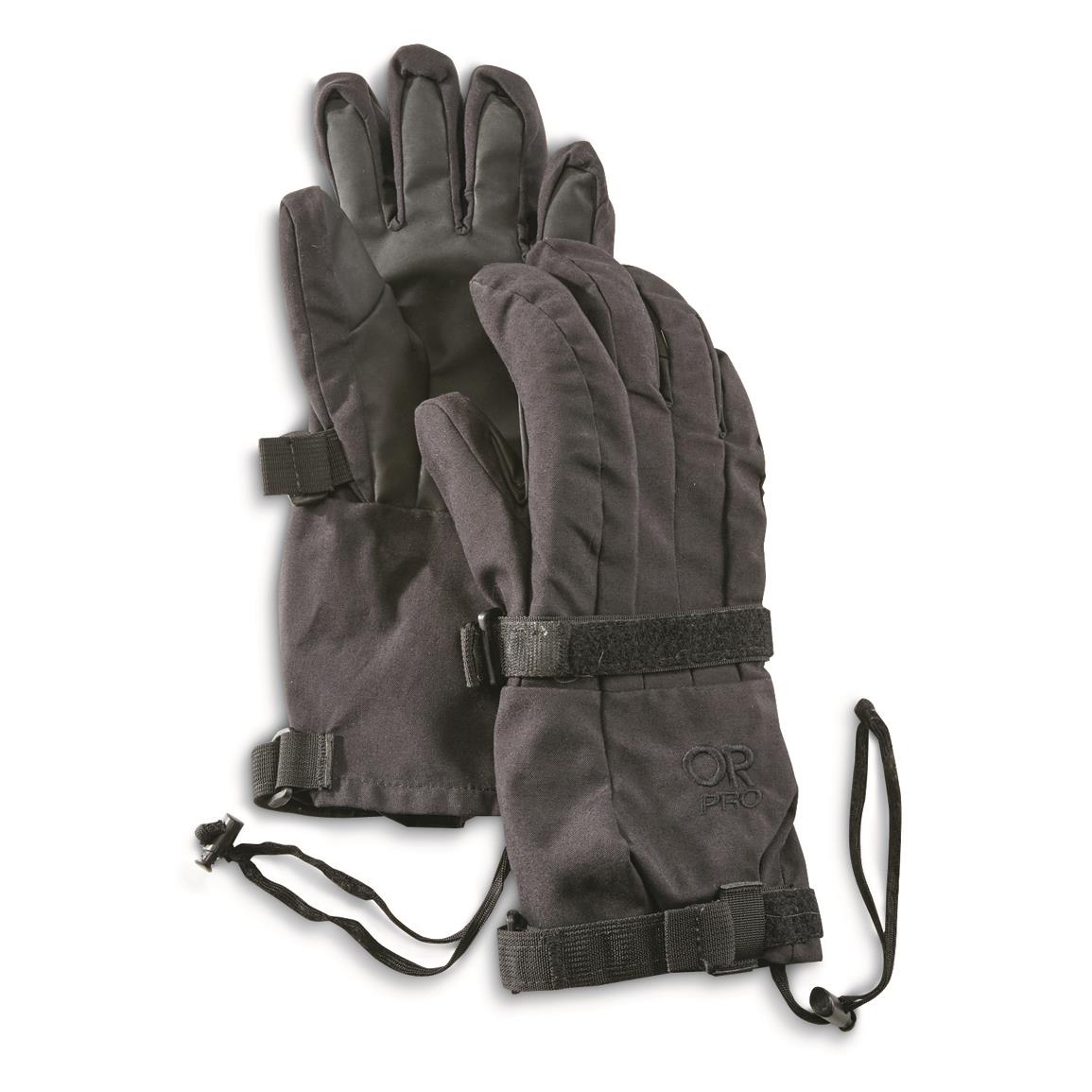 U.S. Military Surplus Improved Cold Weather Extended Gloves, Like New, Black