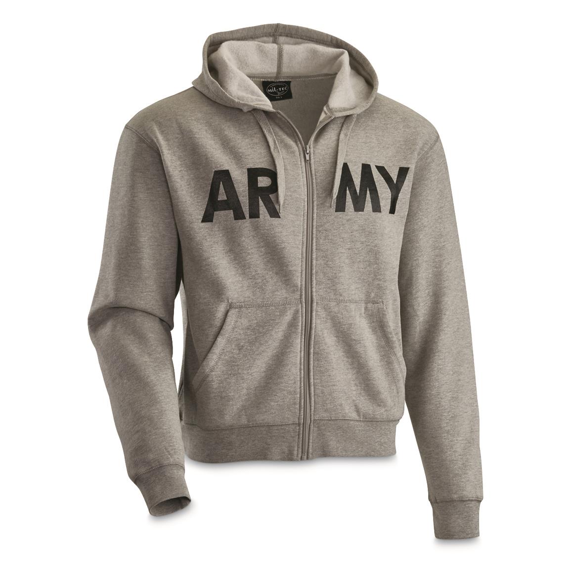 Mil-Tec Military Style Army Hoodie, Gray, New, Gray