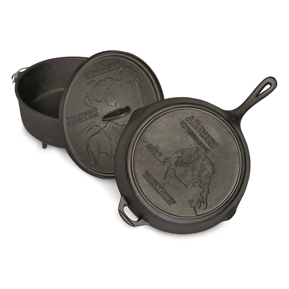 National Parks design on lid and bottom of frying pan