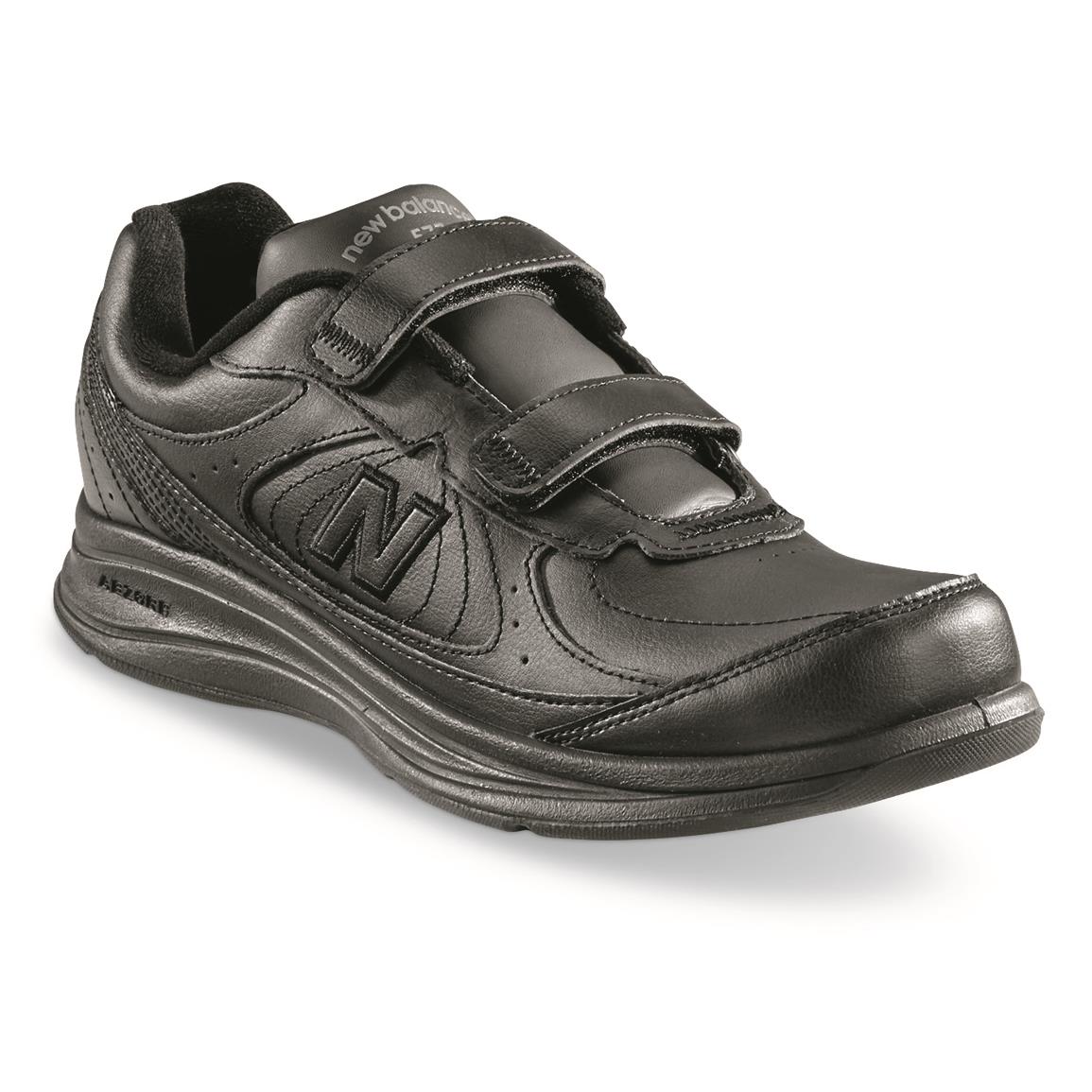 New Balance Men's Hook-and-loop 577 Walking Shoes, Black