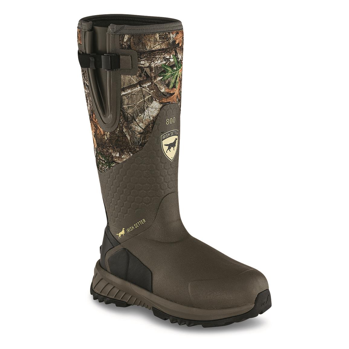 Irish Setter Unisex MudTrek 17" Waterproof Insulated Full Fit Rubber Hunting Boots, 800 Gram, Realtree EDGE™