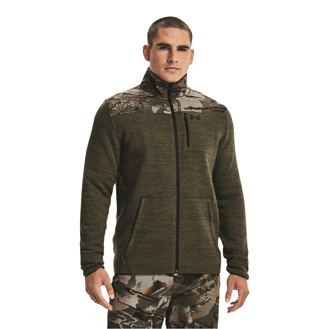 Under Armour Men's Specialist Fleece Jacket, Baroque Green/ua Forest Allseason Camo/b