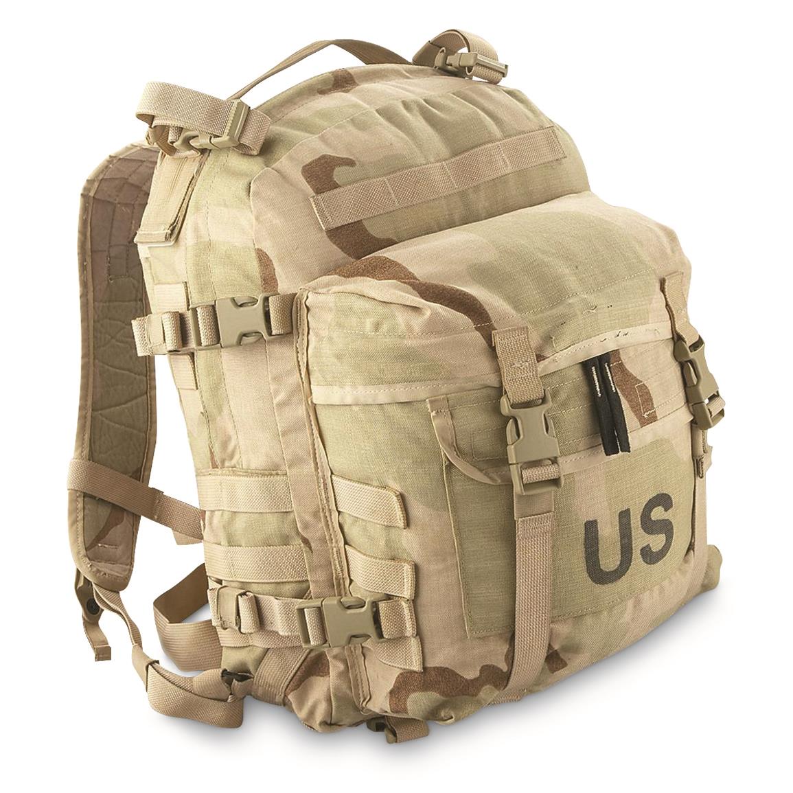 U.S. Military Surplus Desert 3 Day Assault Pack, New, 3-color Desert