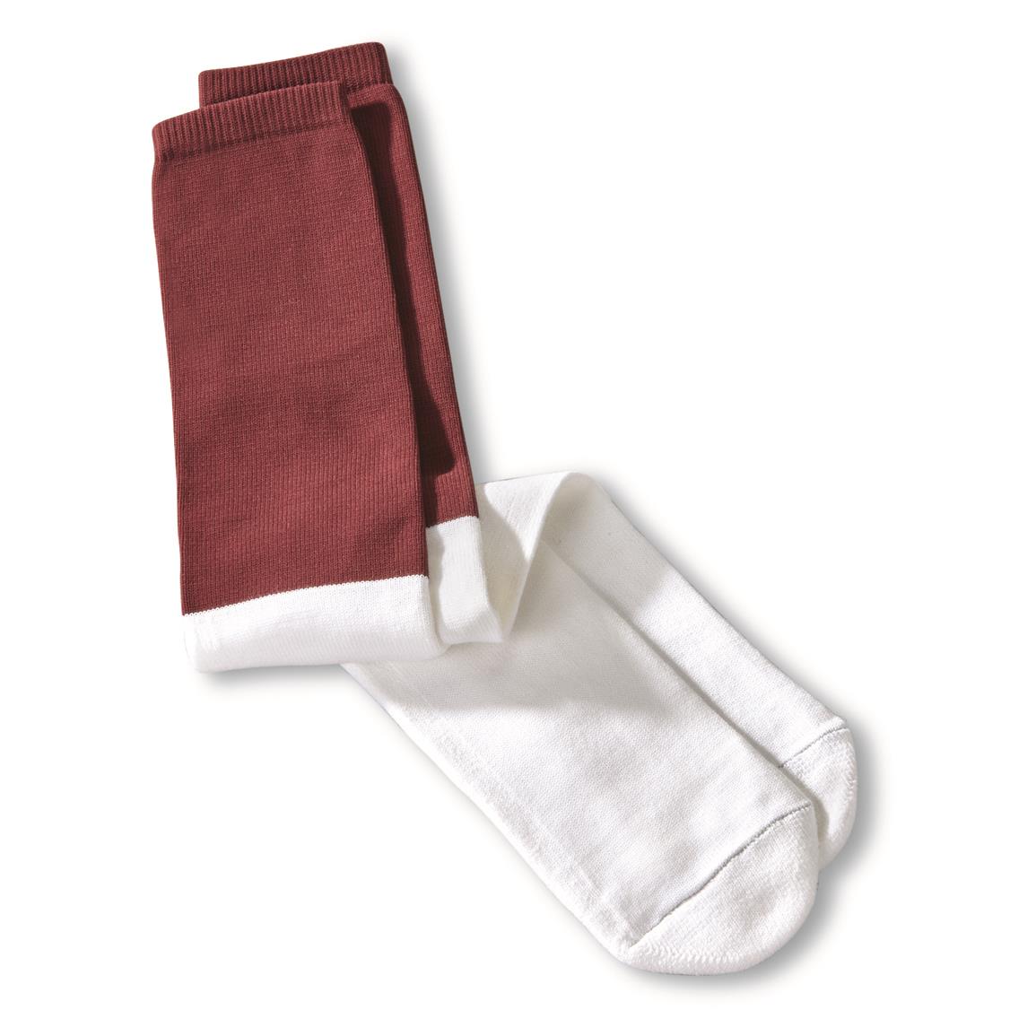 U.S. Municipal Surplus Russell Athletic OTC Socks, 12 Pack, New, White/Red