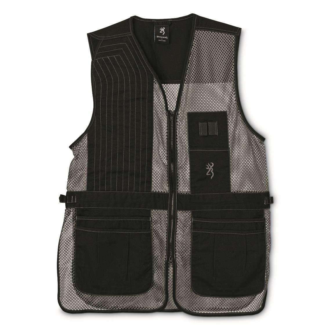 Browning Men's Trapper Creek Shooting Vest, Black/gray