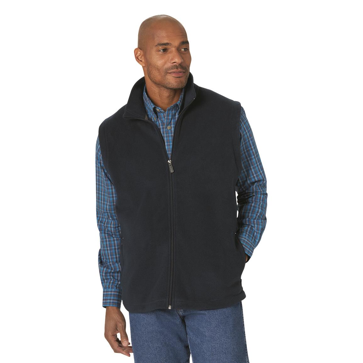 Wrangler Men's Fleece Zip-up Vest, Navy