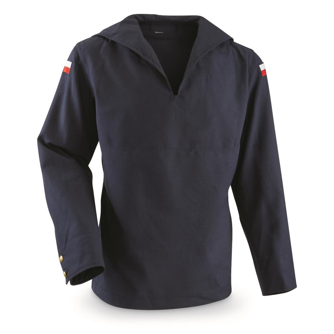 Polish Navy Surplus Middy Shirts, 2 Pack, New, Navy