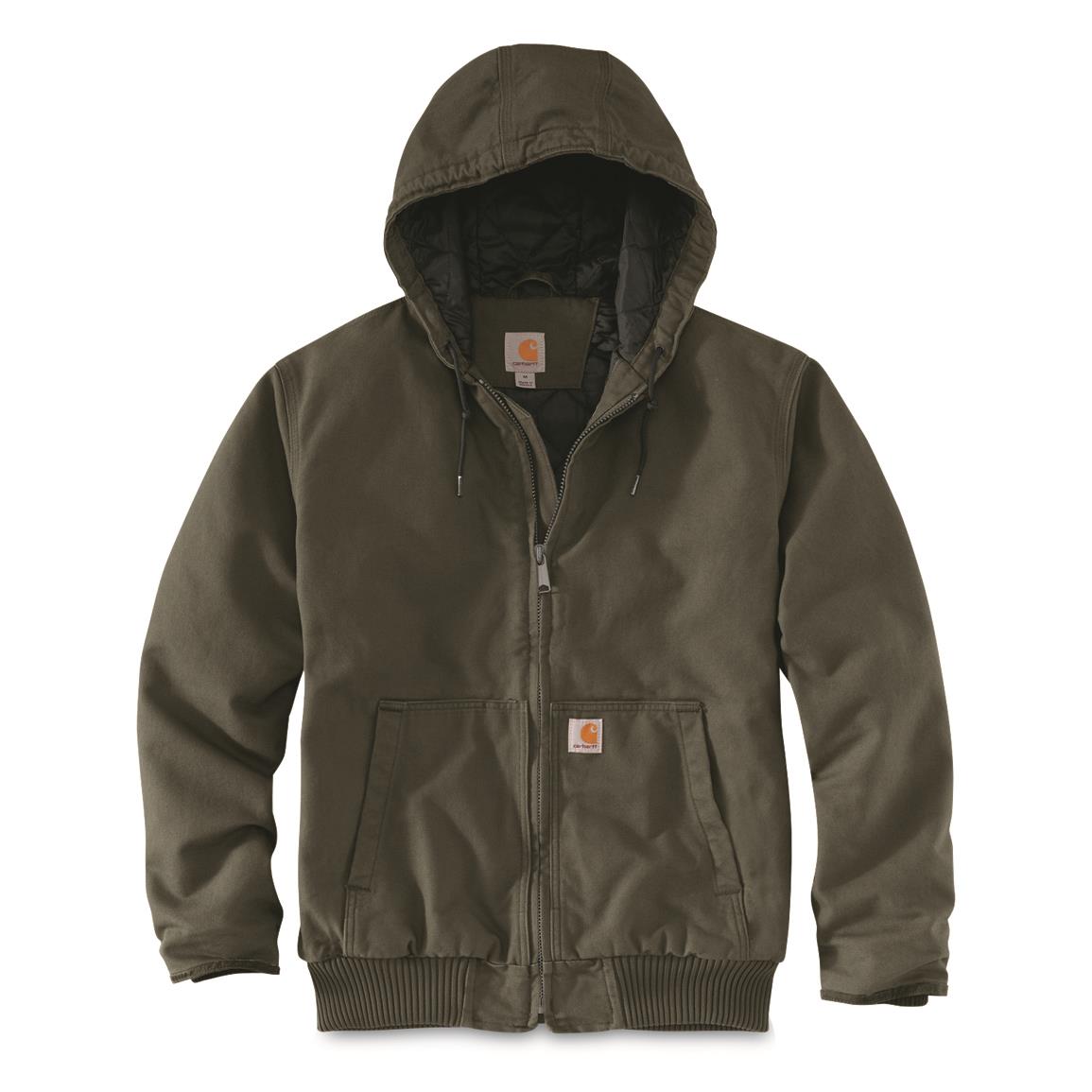 Carhartt Men's Washed Duck Insulated Active Jacket, Moss