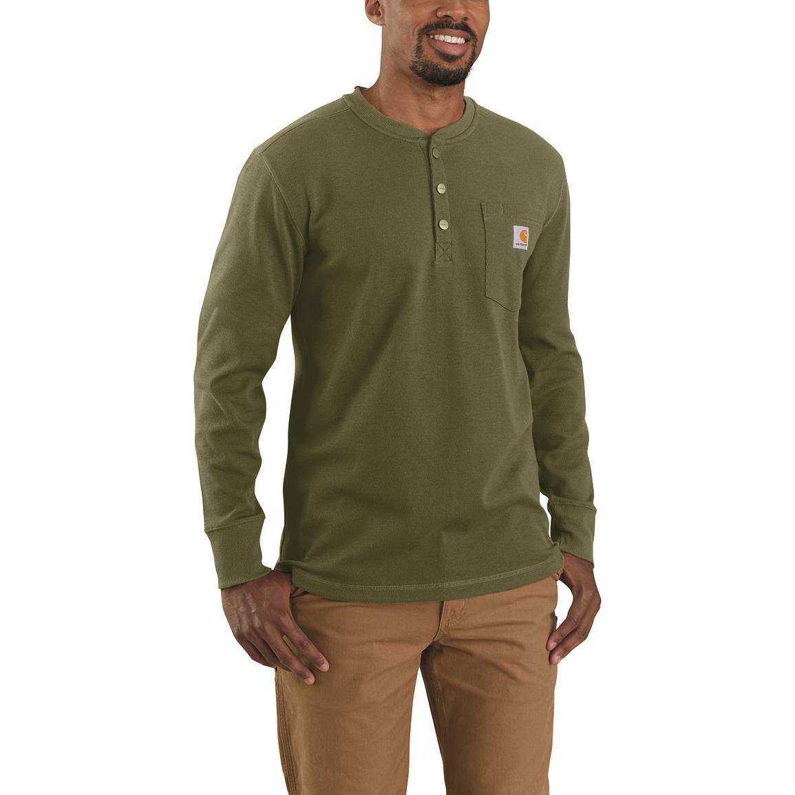 Carhartt Men's Thermal Pocket Henley Shirt - 716966, T-Shirts at ...