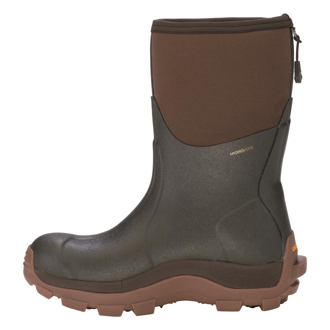DryShod Kids' Haymaker Waterproof Rubber Work Boots, Brown/orange