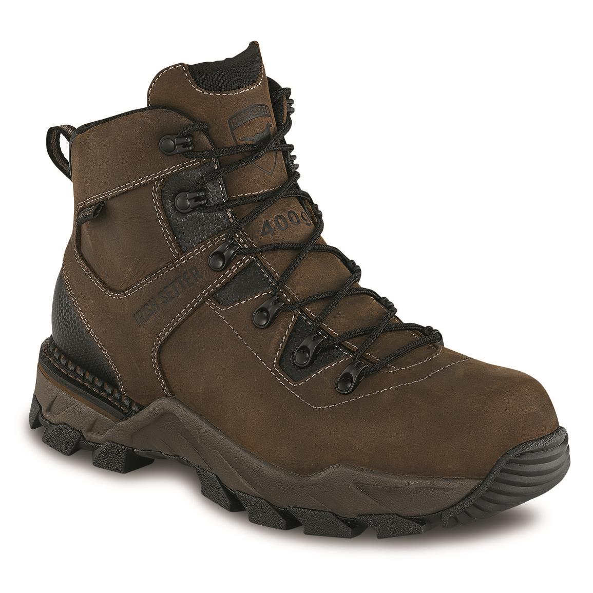 Irish Setter Men's Crosby 6" Waterproof Insulated Safety Toe Work Boots, 400 Gram, Brown